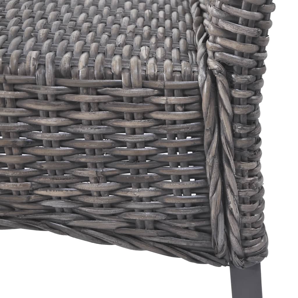 vidaXL Scaune de bucătărie, 6 buc., maro, ratan Kubu & lemn de mango