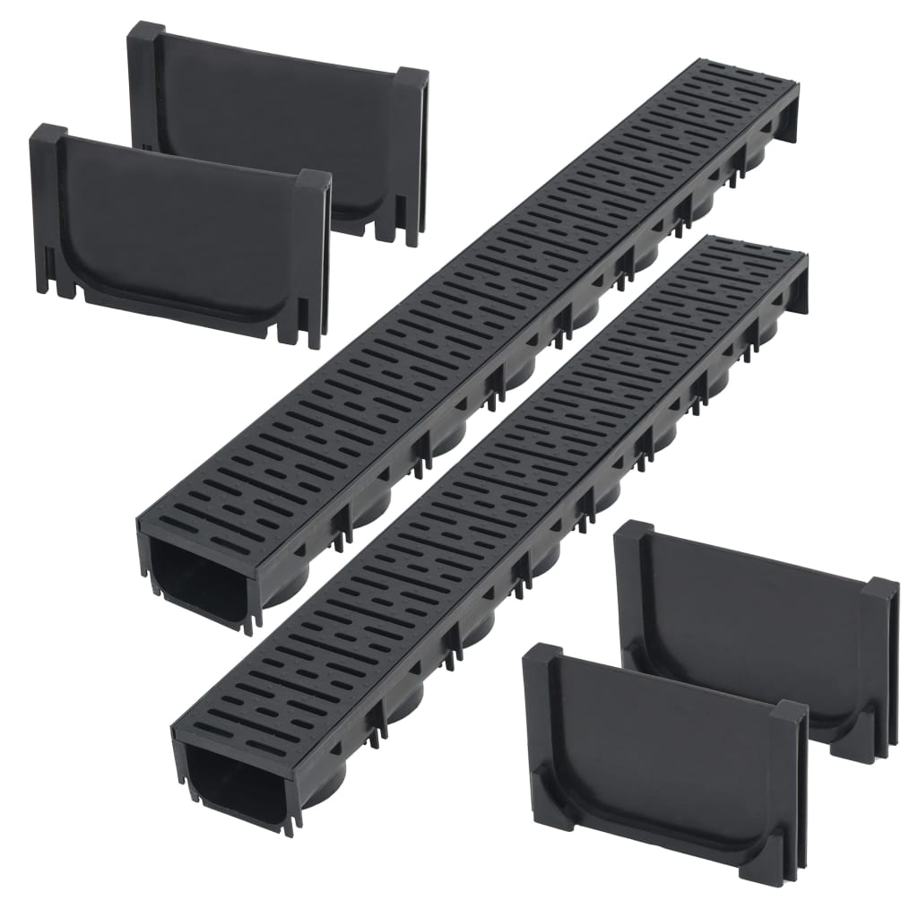 vidaXL Canale de drenaj, 2 m, plastic vidaXL Canale de drenaj, 2 m, plastic