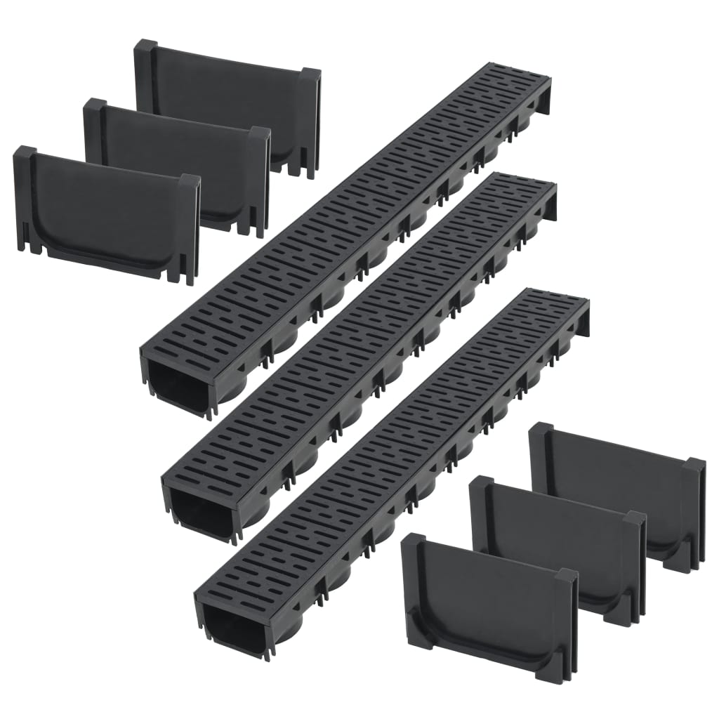 vidaXL Canale de drenaj, 3 m, plastic vidaXL Canale de drenaj, 3 m, plastic