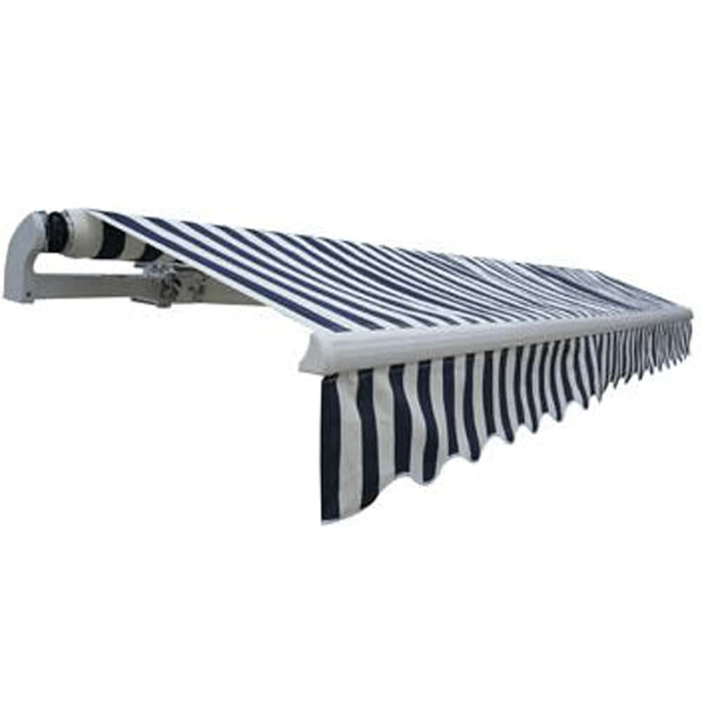 vidaXL Copertină pliabilă motorizată, 400 cm, albastru/alb