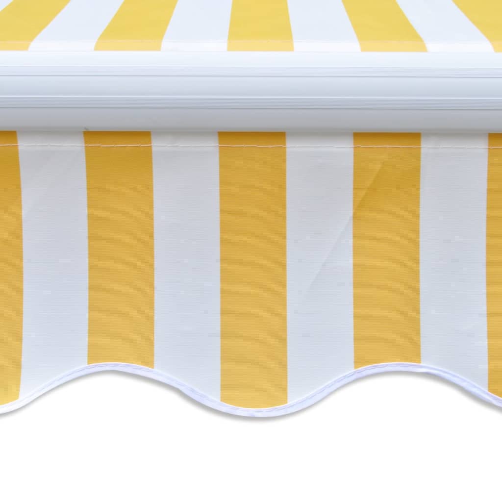 vidaXL Copertină pliabilă, acționare manuală, 300 cm, galben/alb