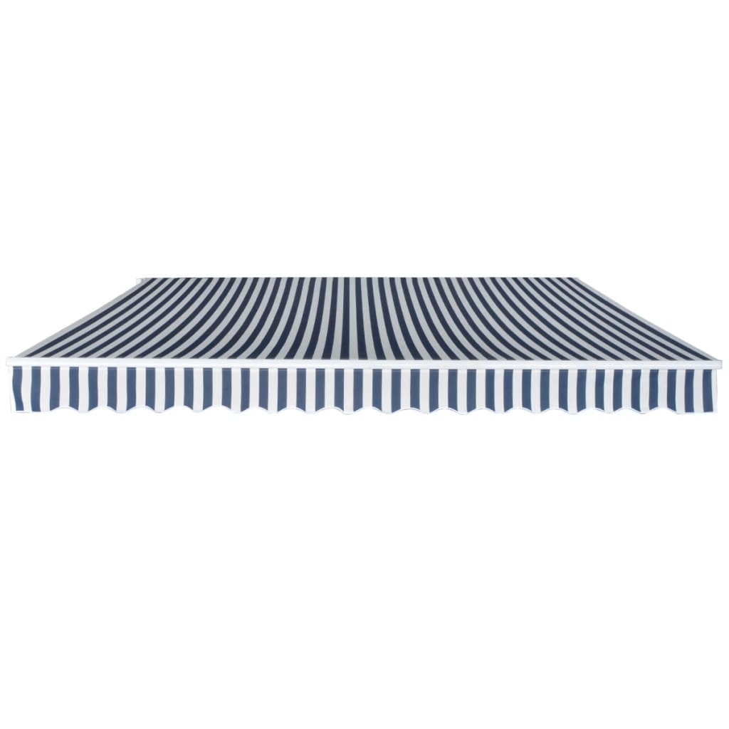 vidaXL Copertină pliabilă cu acționare manuală, albastru/alb, 400 cm vidaXL Copertină pliabilă cu acționare manuală, albastru/alb, 400 cm