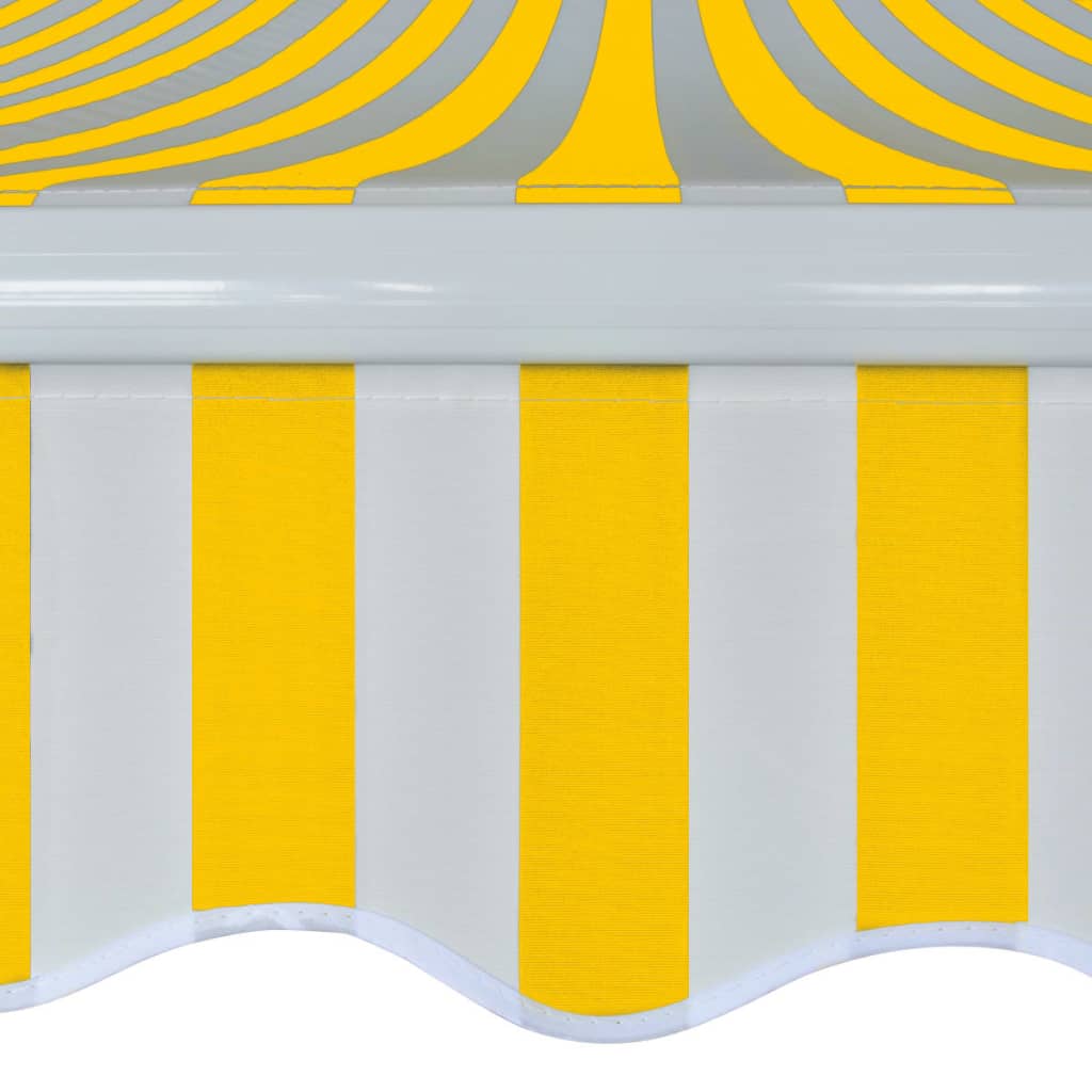 vidaXL Copertină pliabilă, acționare manuală, 400 cm, galben/alb