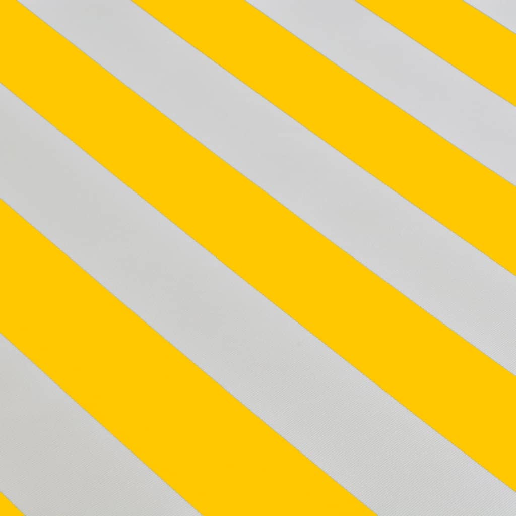 vidaXL Copertină pliabilă, acționare manuală, 400 cm, galben/alb