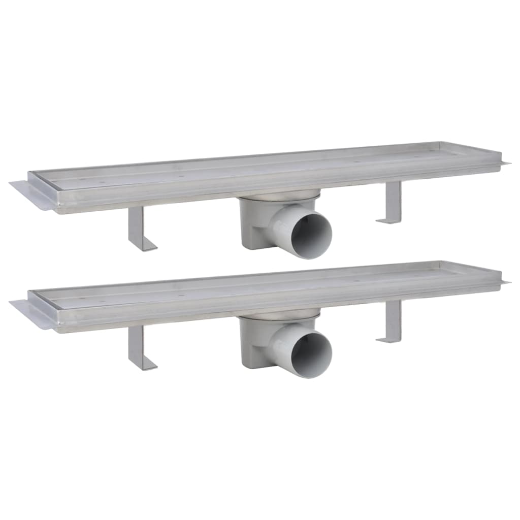 vidaXL Rigolă liniară duș, 2 buc, 530 x 140 mm, oțel inoxidabil vidaXL Rigolă liniară duș, 2 buc, 530 x 140 mm, oțel inoxidabil
