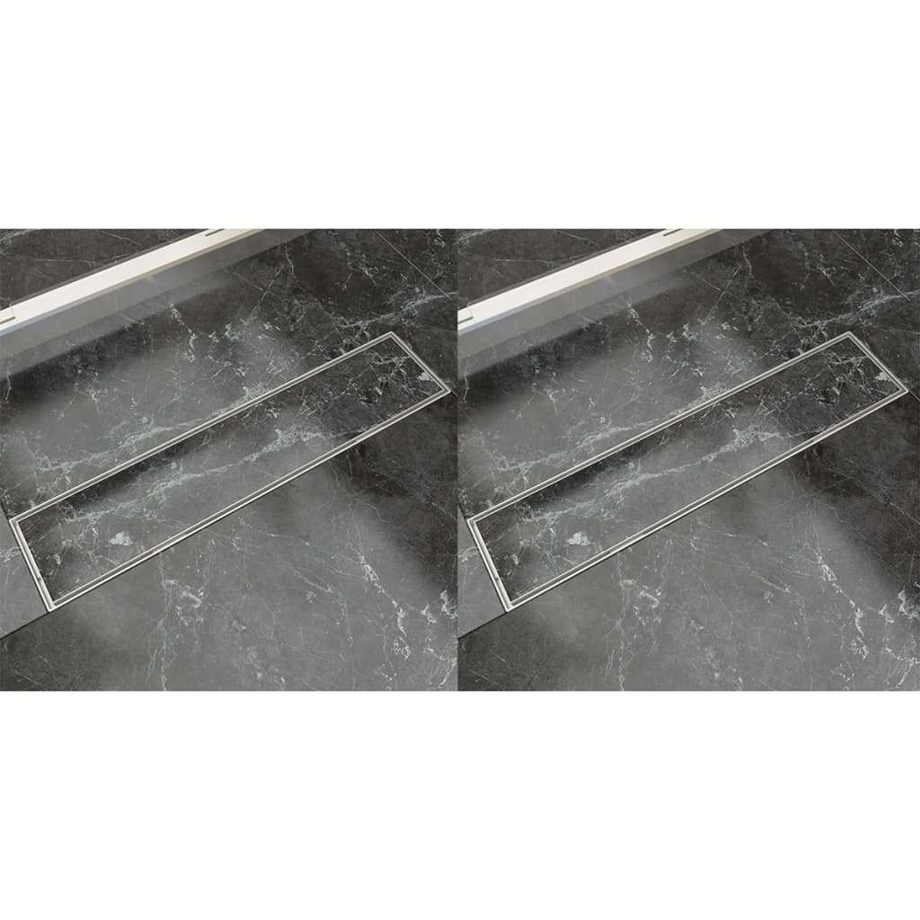 vidaXL Rigolă liniară duș, 2 buc, 530 x 140 mm, oțel inoxidabil vidaXL Rigolă liniară duș, 2 buc, 530 x 140 mm, oțel inoxidabil