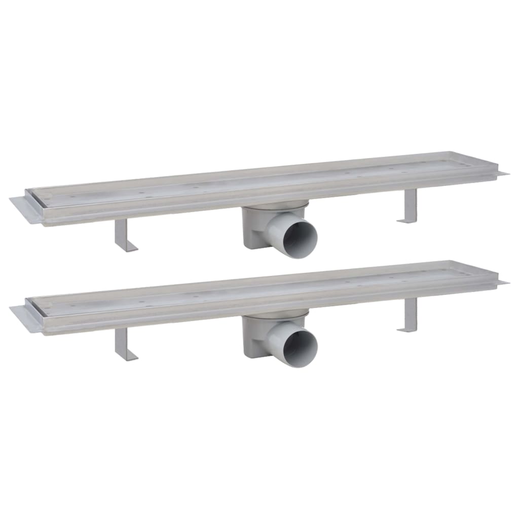 vidaXL Rigolă liniară de duș 2 buc., 630 x 140 mm, oțel inoxidabil vidaXL Rigolă liniară de duș 2 buc., 630 x 140 mm, oțel inoxidabil