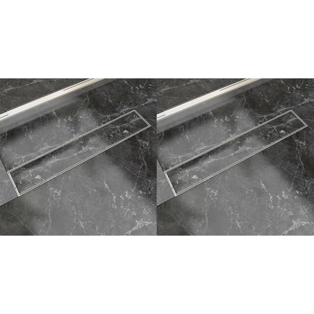 vidaXL Rigolă liniară de duș 2 buc., 630 x 140 mm, oțel inoxidabil vidaXL Rigolă liniară de duș 2 buc., 630 x 140 mm, oțel inoxidabil