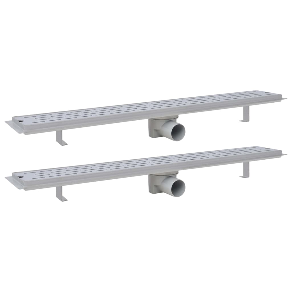 vidaXL Rigolă liniară de duș, 2 buc. 830x140 mm oțel inoxidabil, linii vidaXL Rigolă liniară de duș, 2 buc. 830x140 mm oțel inoxidabil, linii