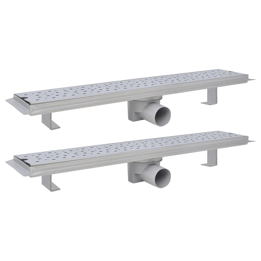 vidaXL Rigolă liniară de duș 2 buc. 630x140 mm, oțel inoxidabil, bule vidaXL Rigolă liniară de duș 2 buc. 630x140 mm, oțel inoxidabil, bule