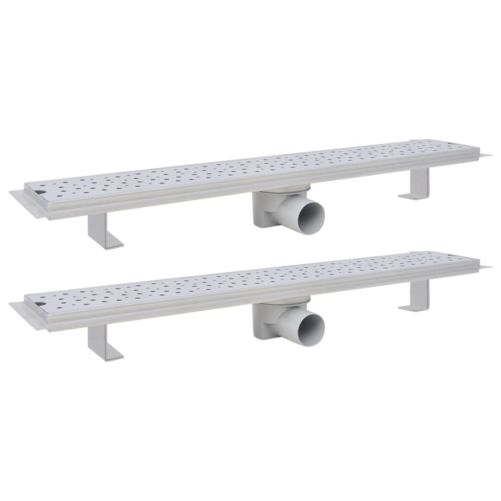 vidaXL Rigolă duș liniară, 2 buc., 730x140 mm, oțel inoxidabil, bule vidaXL Rigolă duș liniară, 2 buc., 730x140 mm, oțel inoxidabil, bule