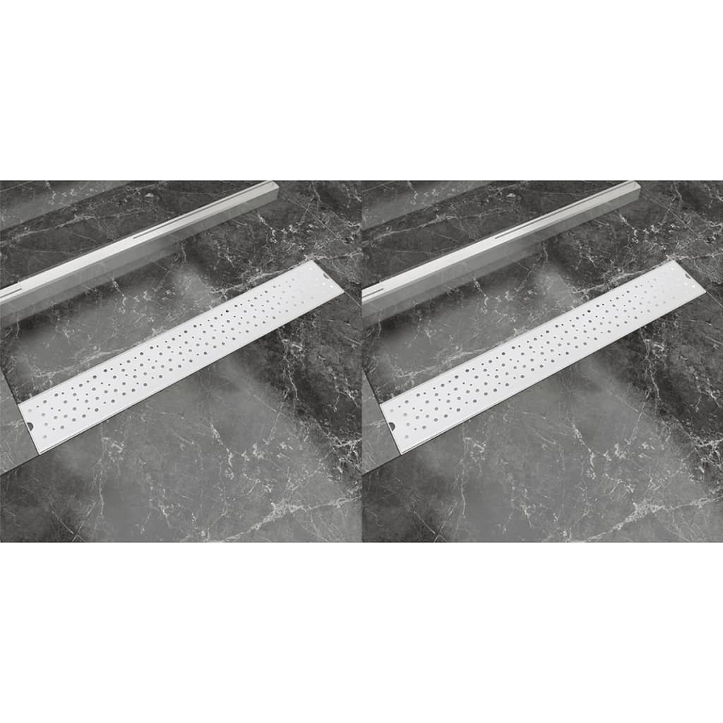 vidaXL Rigolă duș liniară, 2 buc., 730x140 mm, oțel inoxidabil, bule vidaXL Rigolă duș liniară, 2 buc., 730x140 mm, oțel inoxidabil, bule