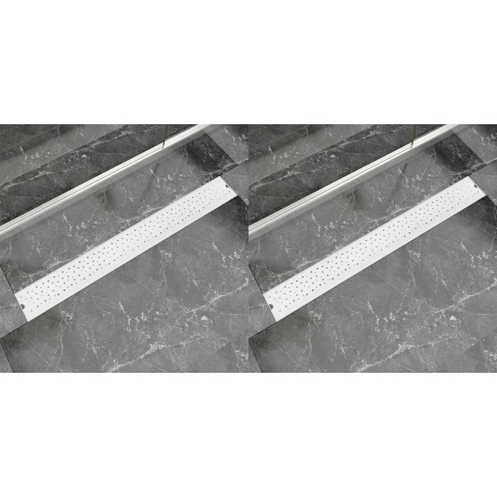 vidaXL Rigolă liniară de duș 2 buc. 930x140 mm oțel inoxidabil bule vidaXL Rigolă liniară de duș 2 buc. 930x140 mm oțel inoxidabil bule
