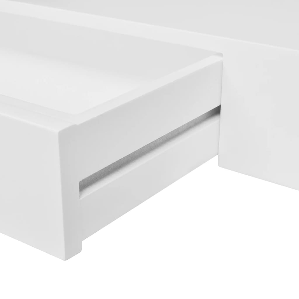 vidaXL Rafturi de perete suspendate cu sertare, 2 buc., alb, 80 cm vidaXL Rafturi de perete suspendate cu sertare, 2 buc., alb, 80 cm