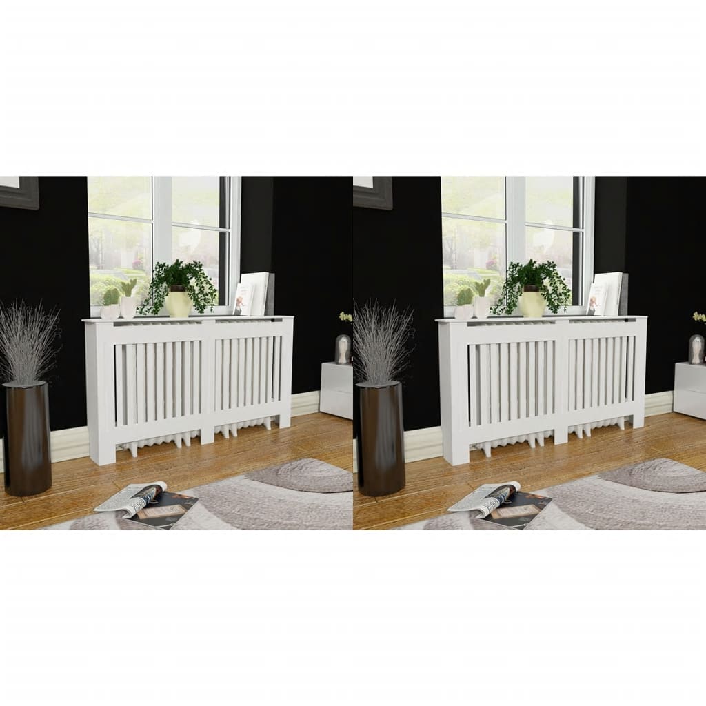 vidaXL Mască de calorifer, 2 buc., alb, 152 cm, MDF vidaXL Mască de calorifer, 2 buc., alb, 152 cm, MDF