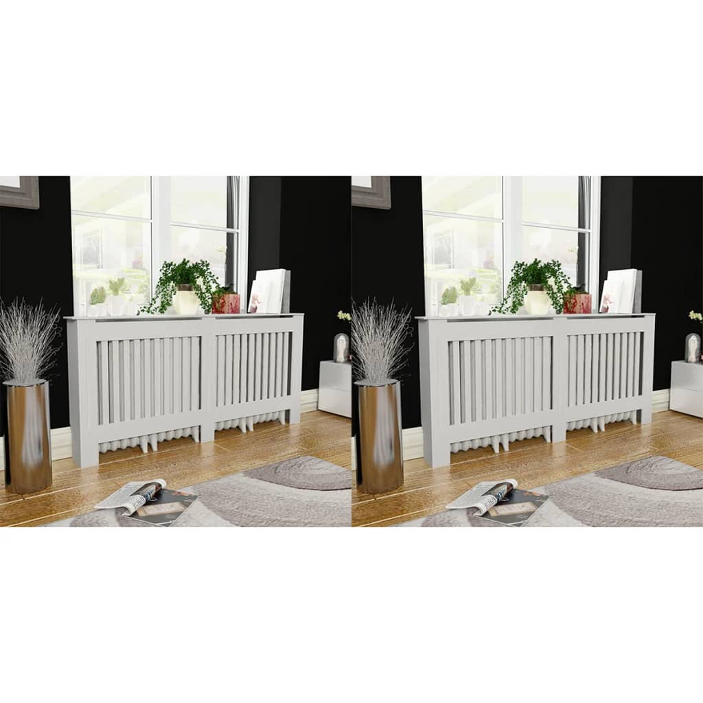 vidaXL Măști de calorifer, 2 buc., alb, 172 cm, MDF