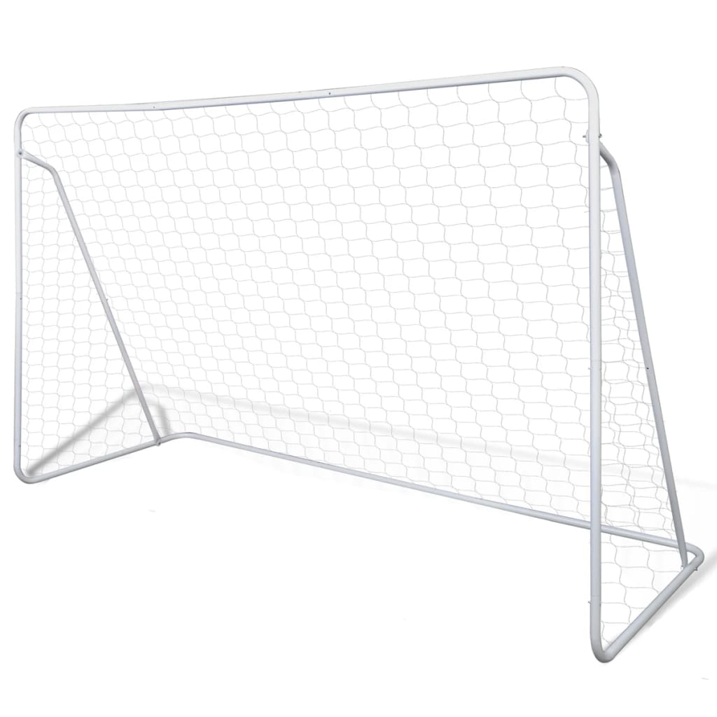 vidaXL Porți de fotbal cu plasă, 2 buc, 240 x 90 x 150 cm, oțel vidaXL Porți de fotbal cu plasă, 2 buc, 240 x 90 x 150 cm, oțel