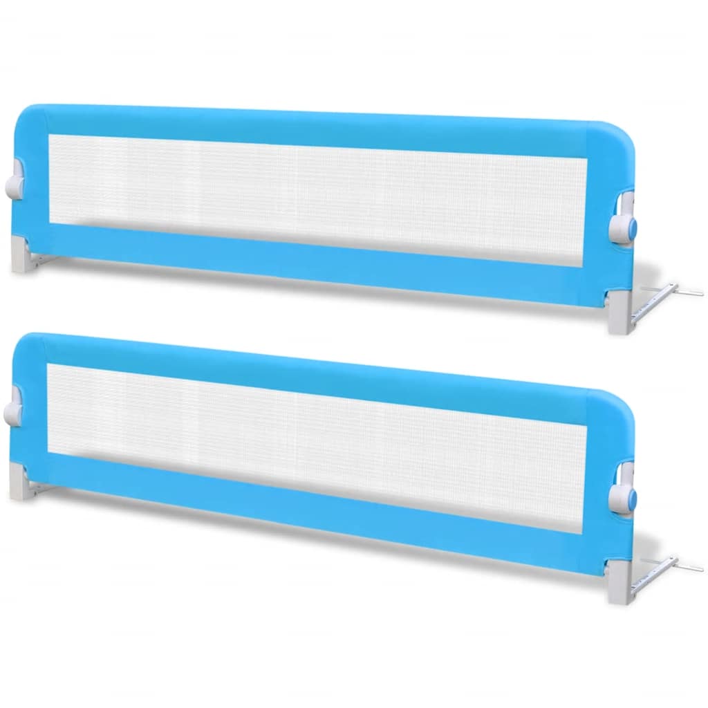 vidaXL Balustradă de protecție pat copii, 2 buc., albastru, 150x42 cm vidaXL Balustradă de protecție pat copii, 2 buc., albastru, 150x42 cm