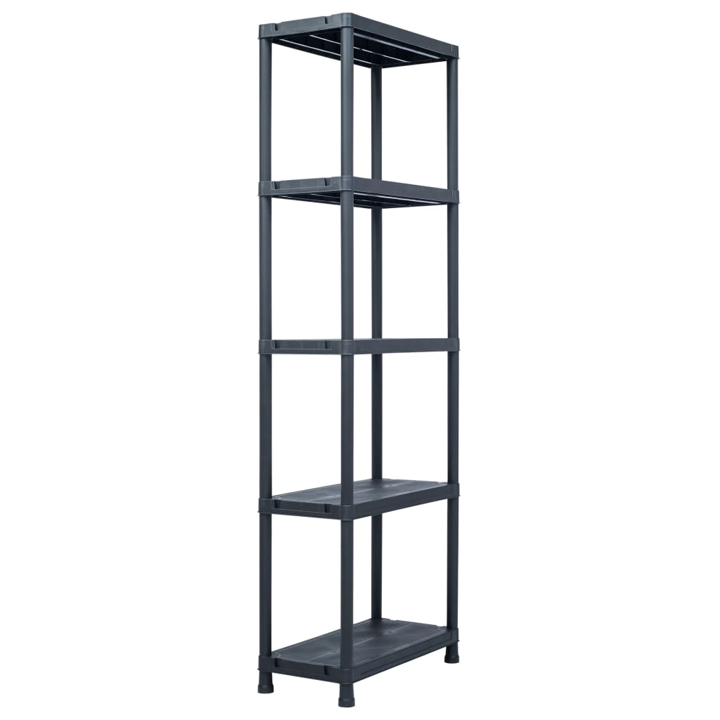 vidaXL Rafturi de depozitare 5 buc. negru 60x30x180 cm plastic 125 kg