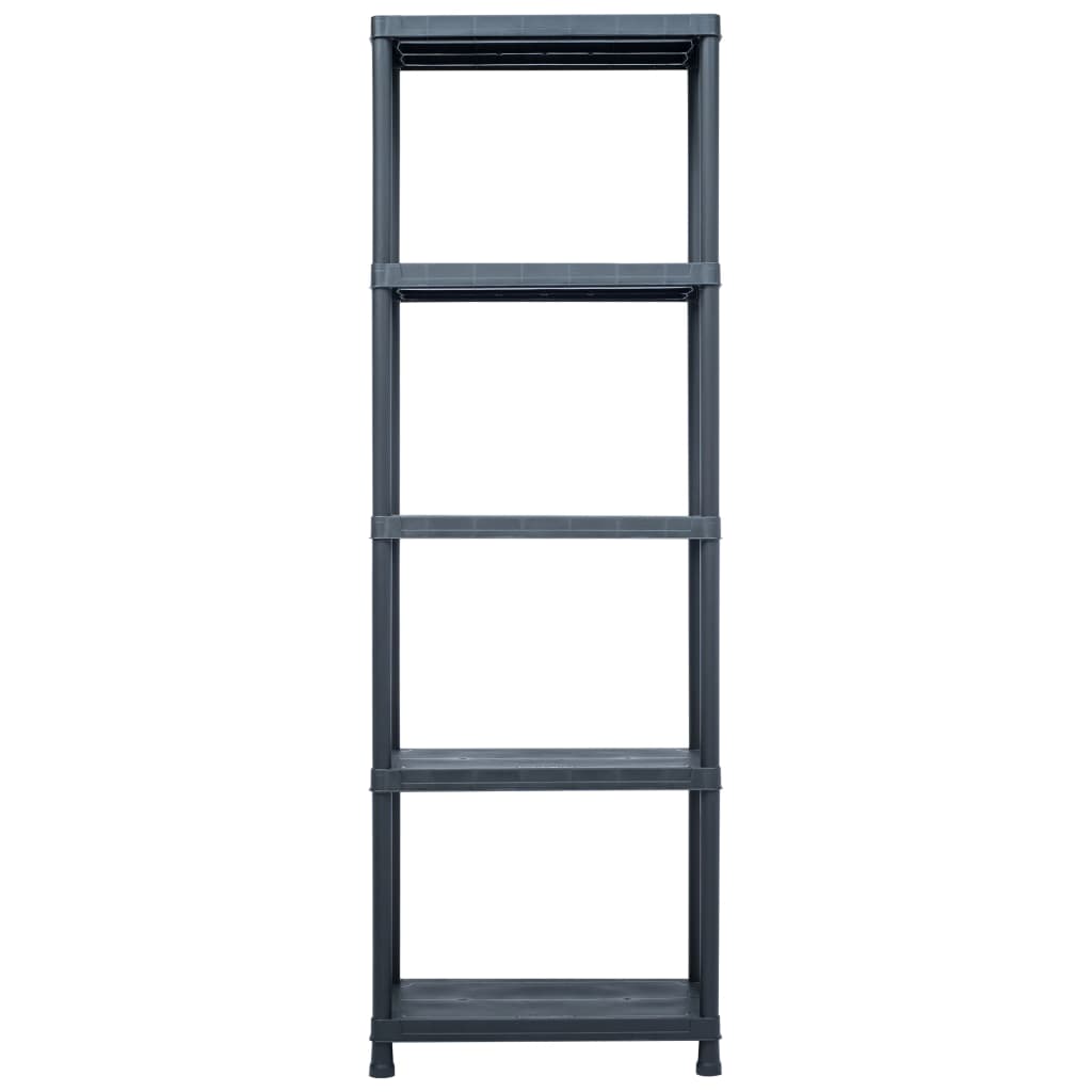 vidaXL Rafturi de depozitare 5 buc. negru 60x30x180 cm plastic 125 kg