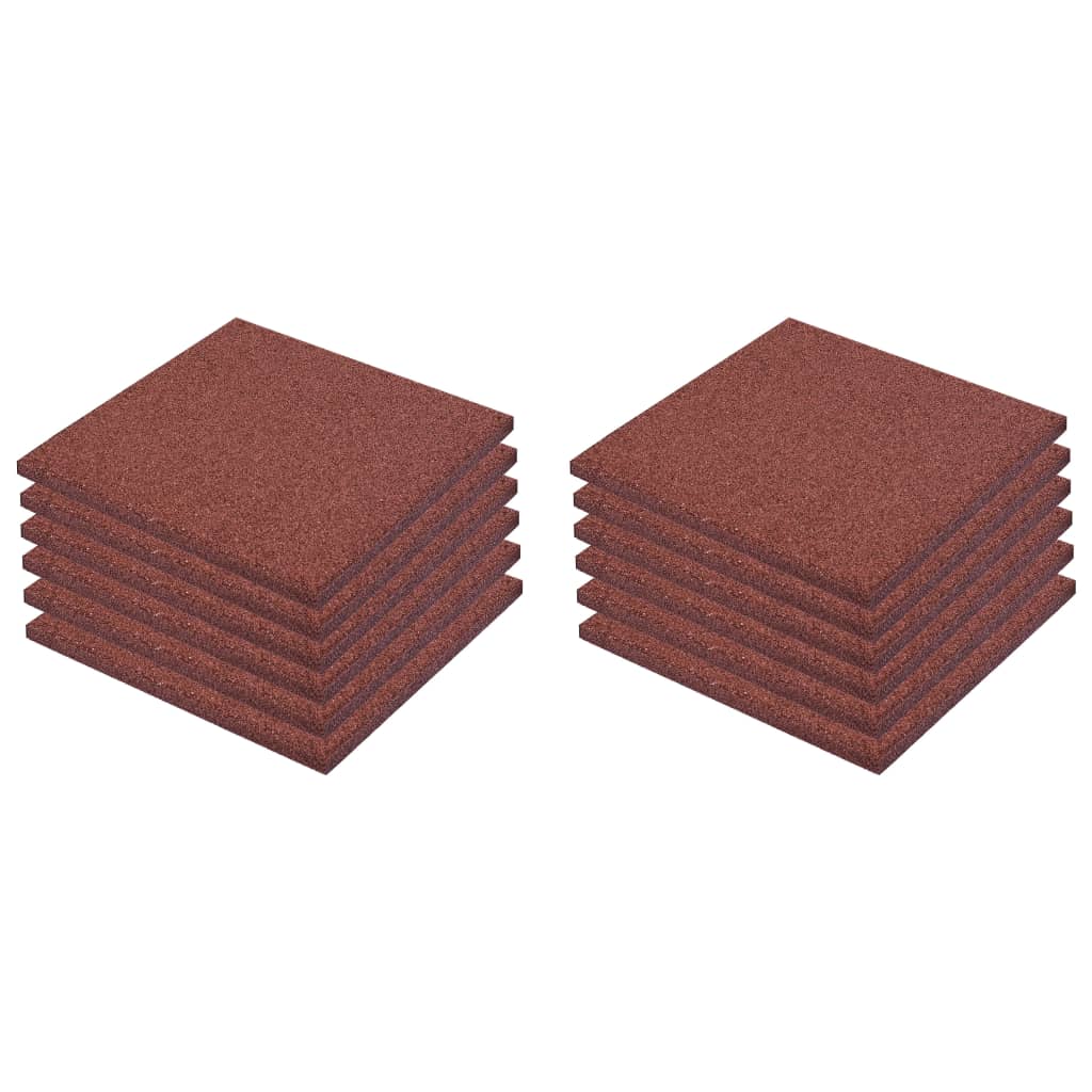 vidaXL Plăci de protecție la cădere 12 buc. roșu 50x50x3 cm cauciuc vidaXL Plăci de protecție la cădere 12 buc. roșu 50x50x3 cm cauciuc