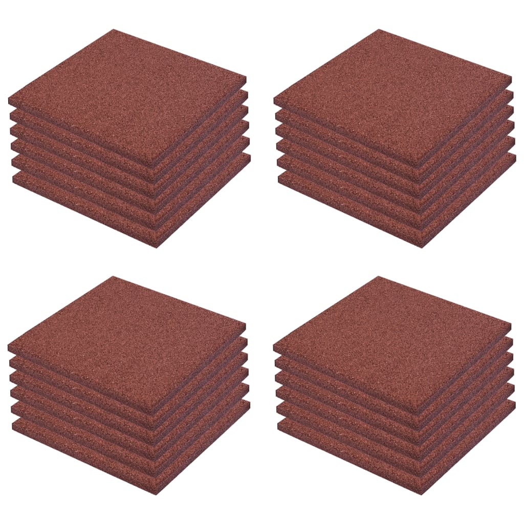 vidaXL Plăci de protecție la cădere 24 buc. roșu, 50x50x3 cm, cauciuc vidaXL Plăci de protecție la cădere 24 buc. roșu, 50x50x3 cm, cauciuc