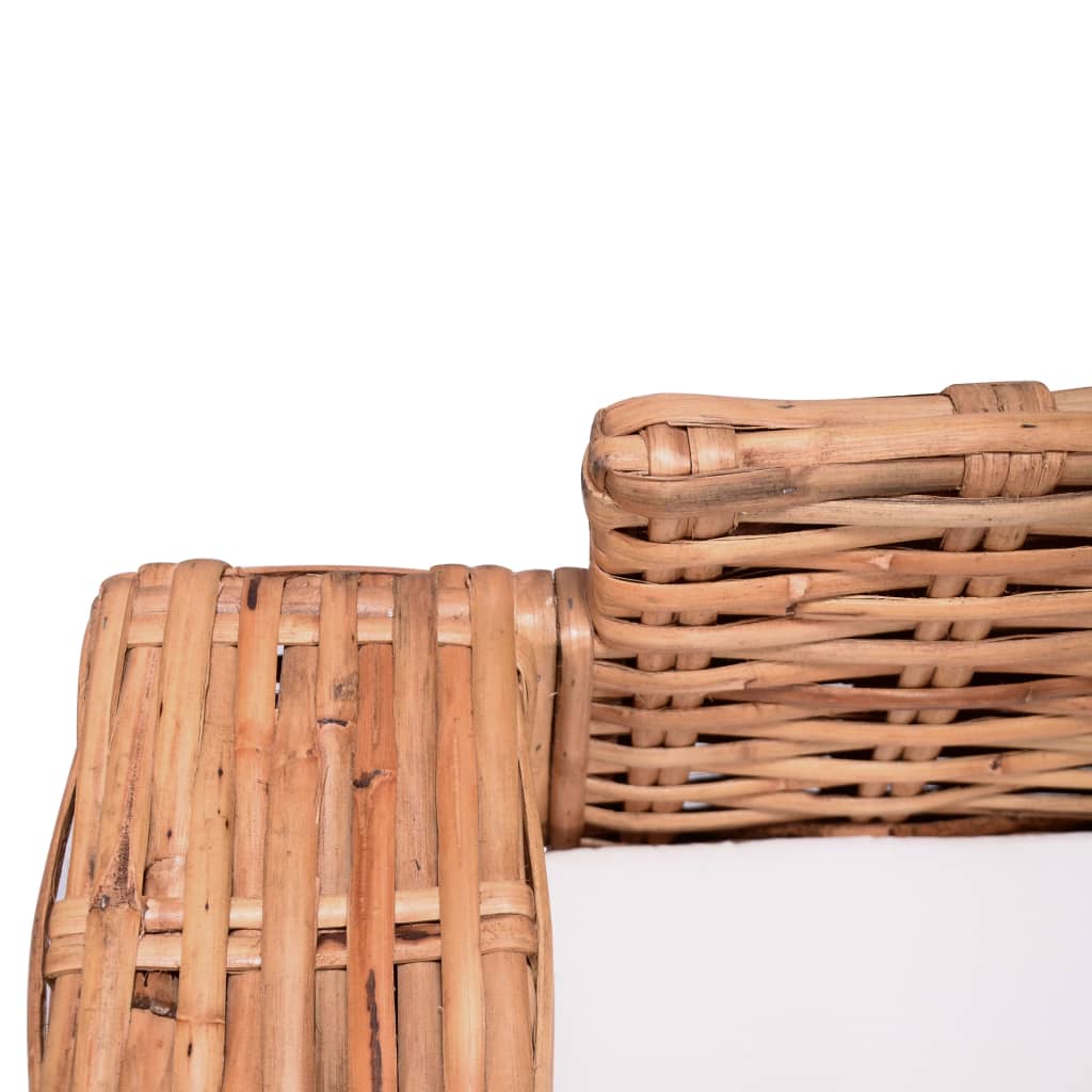vidaXL Set de canapele de grădină cu perne, 2 piese, ratan natural vidaXL Set de canapele de grădină cu perne, 2 piese, ratan natural