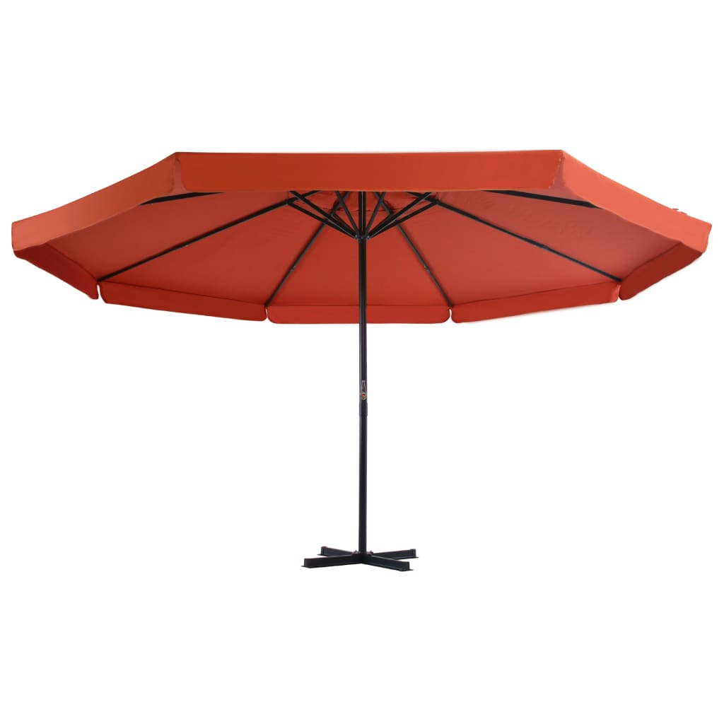 vidaXL Umbrelă de soare de grădină, bază portabilă, cărămiziu