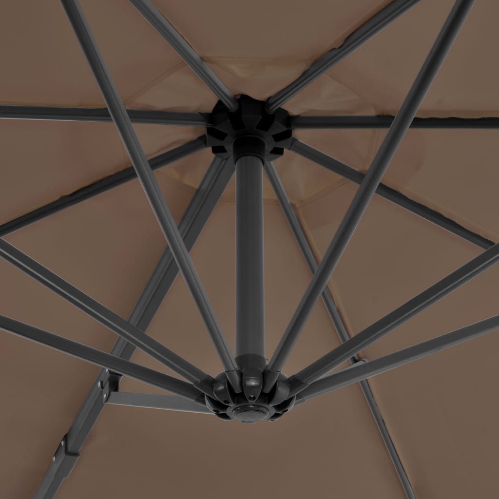 vidaXL Umbrelă de soare de grădină, bază portabilă, taupe vidaXL Umbrelă de soare de grădină, bază portabilă, taupe