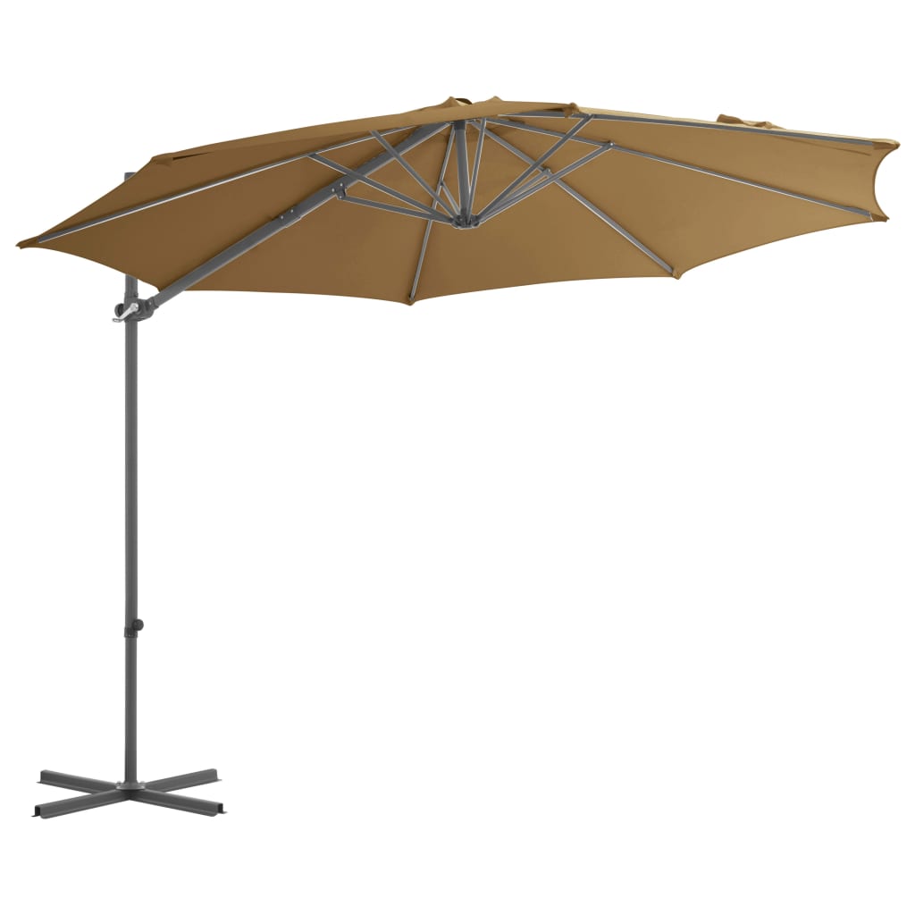 vidaXL Umbrelă de soare de grădină, bază portabilă, taupe vidaXL Umbrelă de soare de grădină, bază portabilă, taupe