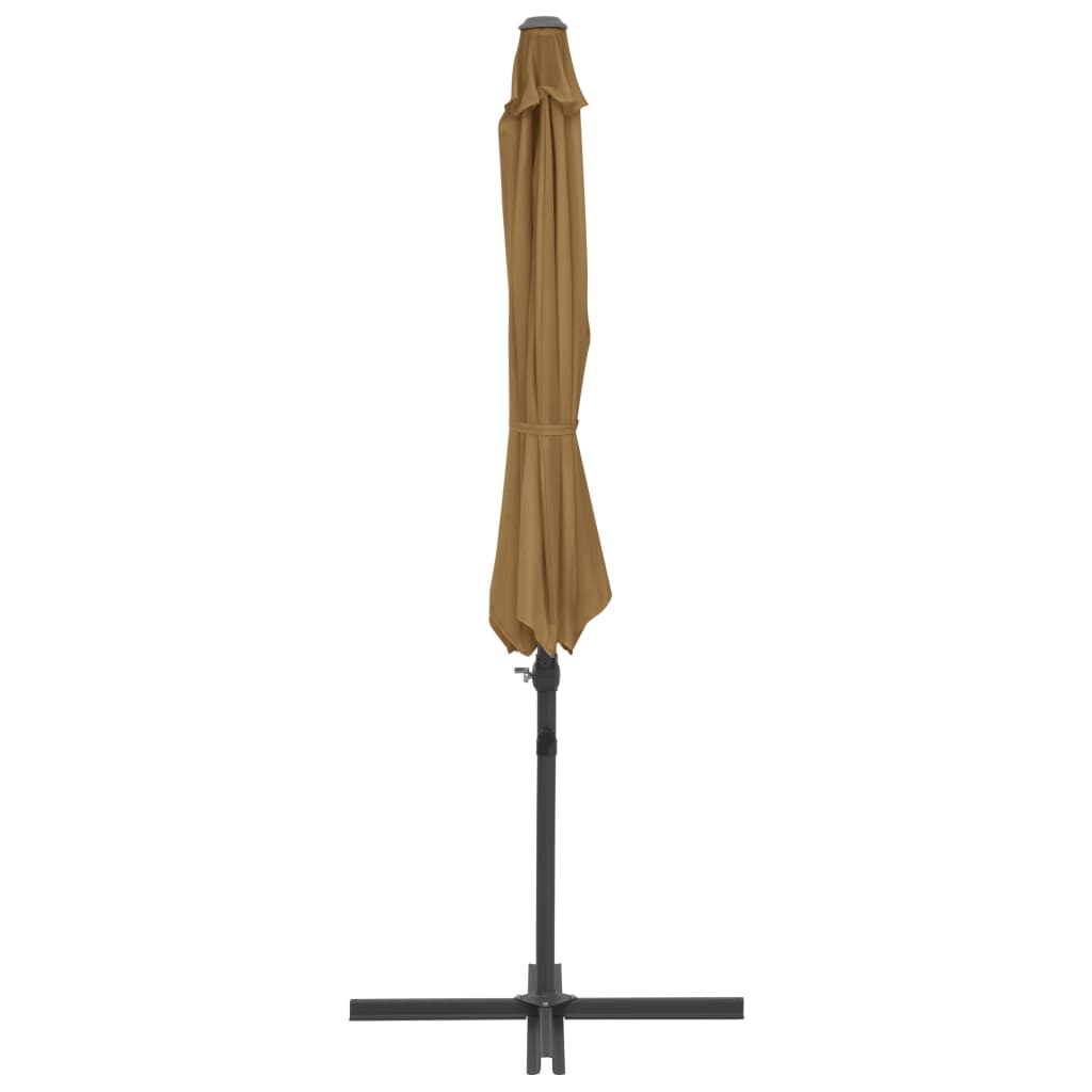 vidaXL Umbrelă de soare de grădină, bază portabilă, taupe vidaXL Umbrelă de soare de grădină, bază portabilă, taupe