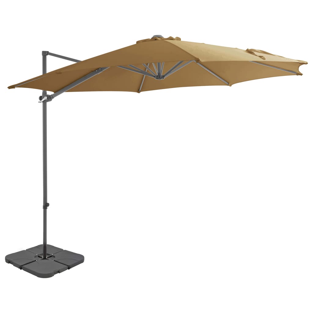 vidaXL Umbrelă de soare de grădină, bază portabilă, taupe vidaXL Umbrelă de soare de grădină, bază portabilă, taupe