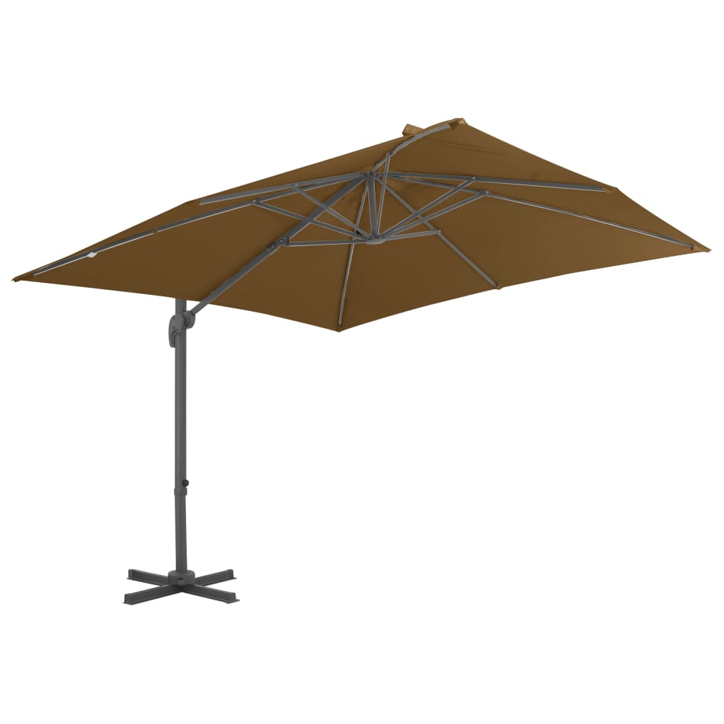 vidaXL Umbrelă de soare de grădină, bază portabilă, taupe vidaXL Umbrelă de soare de grădină, bază portabilă, taupe