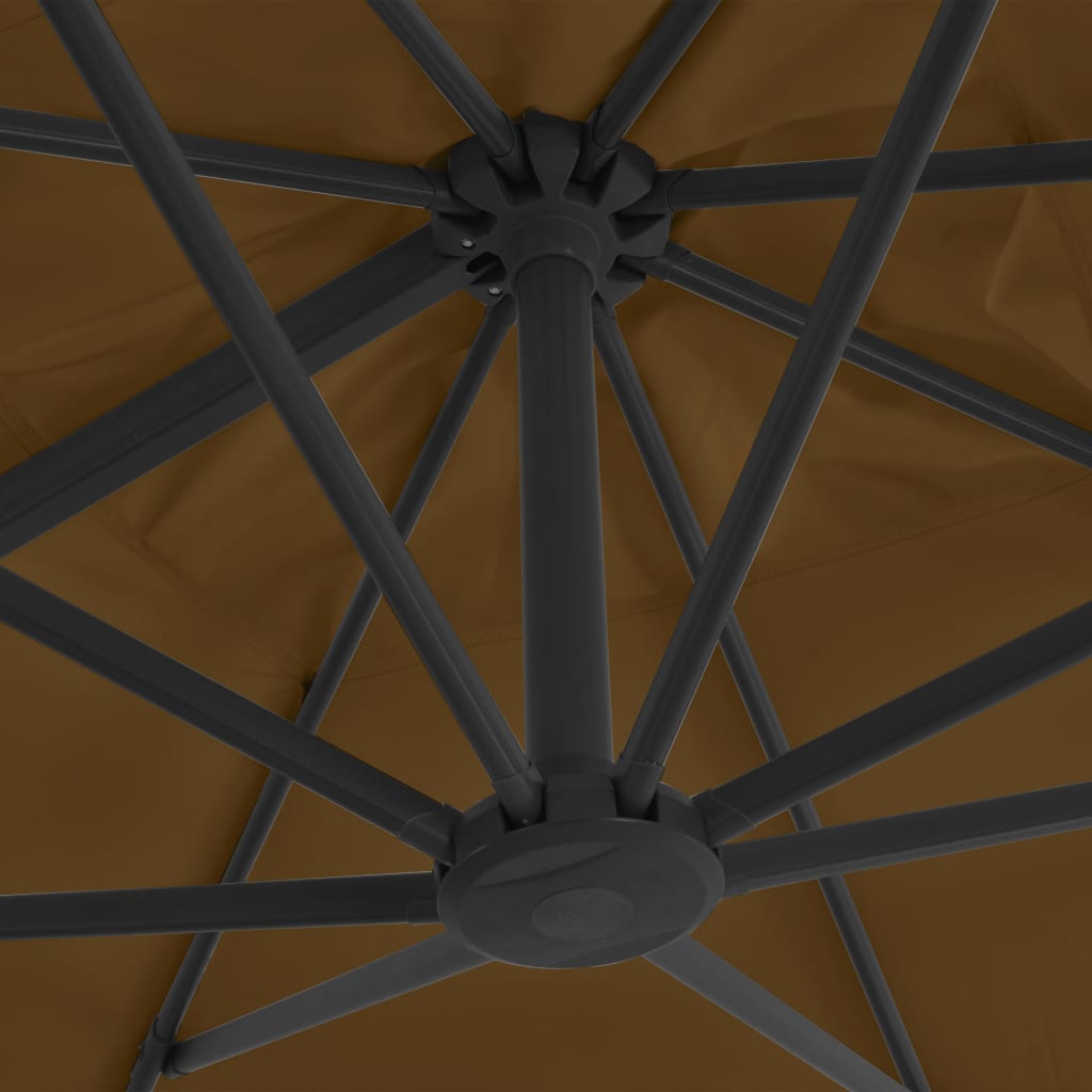 vidaXL Umbrelă de soare de grădină, bază portabilă, taupe vidaXL Umbrelă de soare de grădină, bază portabilă, taupe
