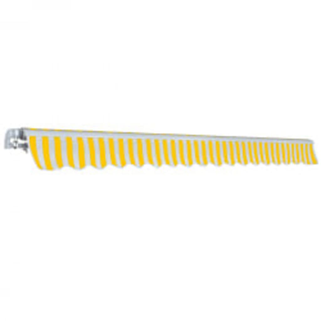 vidaXL Copertină pliabilă acționată manual, galben/alb, 600 cm vidaXL Copertină pliabilă acționată manual, galben/alb, 600 cm