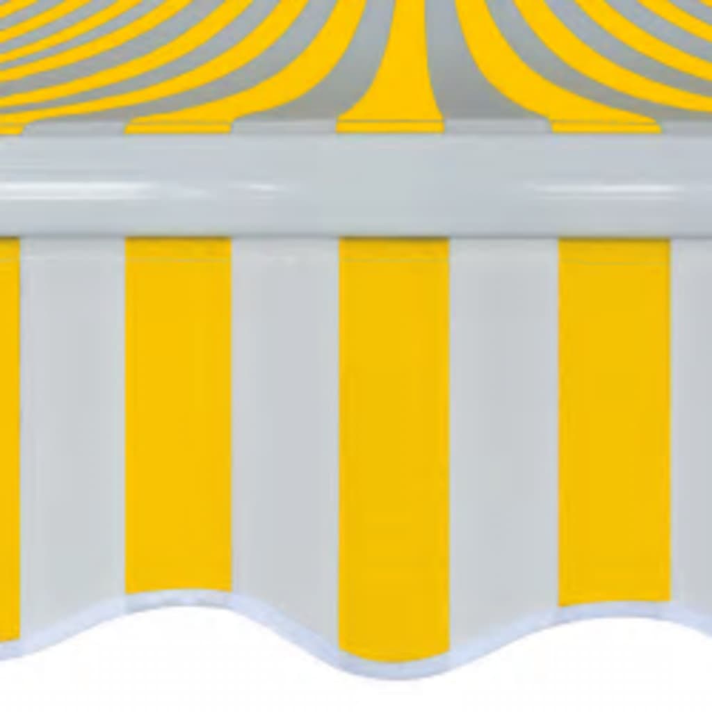 vidaXL Copertină pliabilă acționată manual, galben/alb, 600 cm vidaXL Copertină pliabilă acționată manual, galben/alb, 600 cm
