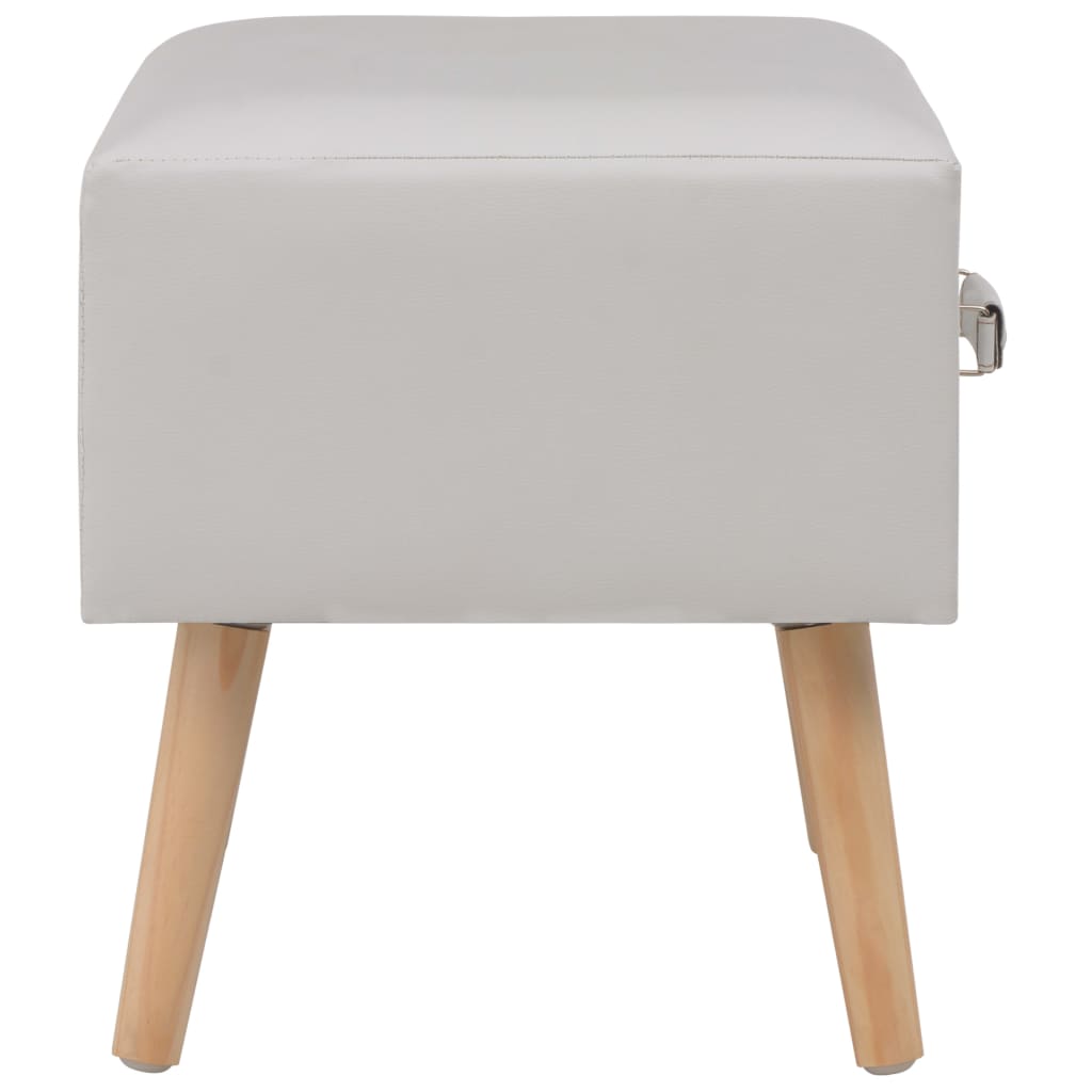 vidaXL Noptiere, 2 buc., alb, 40 x 35 x 40 cm, piele ecologică