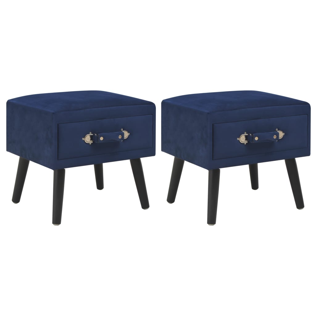 vidaXL Noptiere, 2 buc., albastru, 40 x 35 x 40 cm, catifea vidaXL Noptiere, 2 buc., albastru, 40 x 35 x 40 cm, catifea