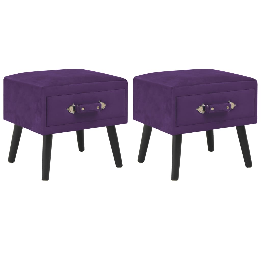vidaXL Noptiere, 2 buc., mov închis, 40 x 35 x 40 cm, catifea vidaXL Noptiere, 2 buc., mov închis, 40 x 35 x 40 cm, catifea