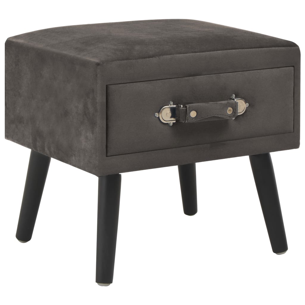 vidaXL Noptiere, 2 buc., gri, 40 x 35 x 40 cm, catifea vidaXL Noptiere, 2 buc., gri, 40 x 35 x 40 cm, catifea