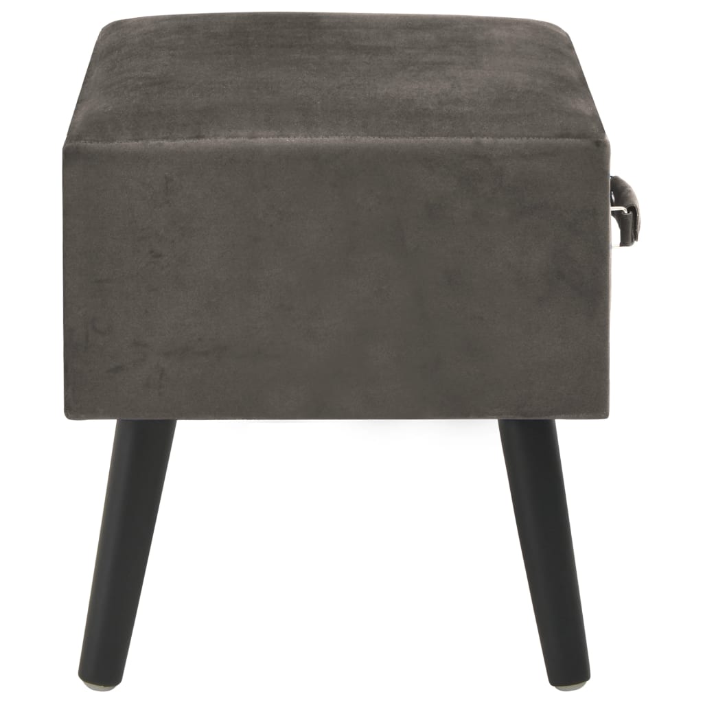 vidaXL Noptiere, 2 buc., gri, 40 x 35 x 40 cm, catifea vidaXL Noptiere, 2 buc., gri, 40 x 35 x 40 cm, catifea