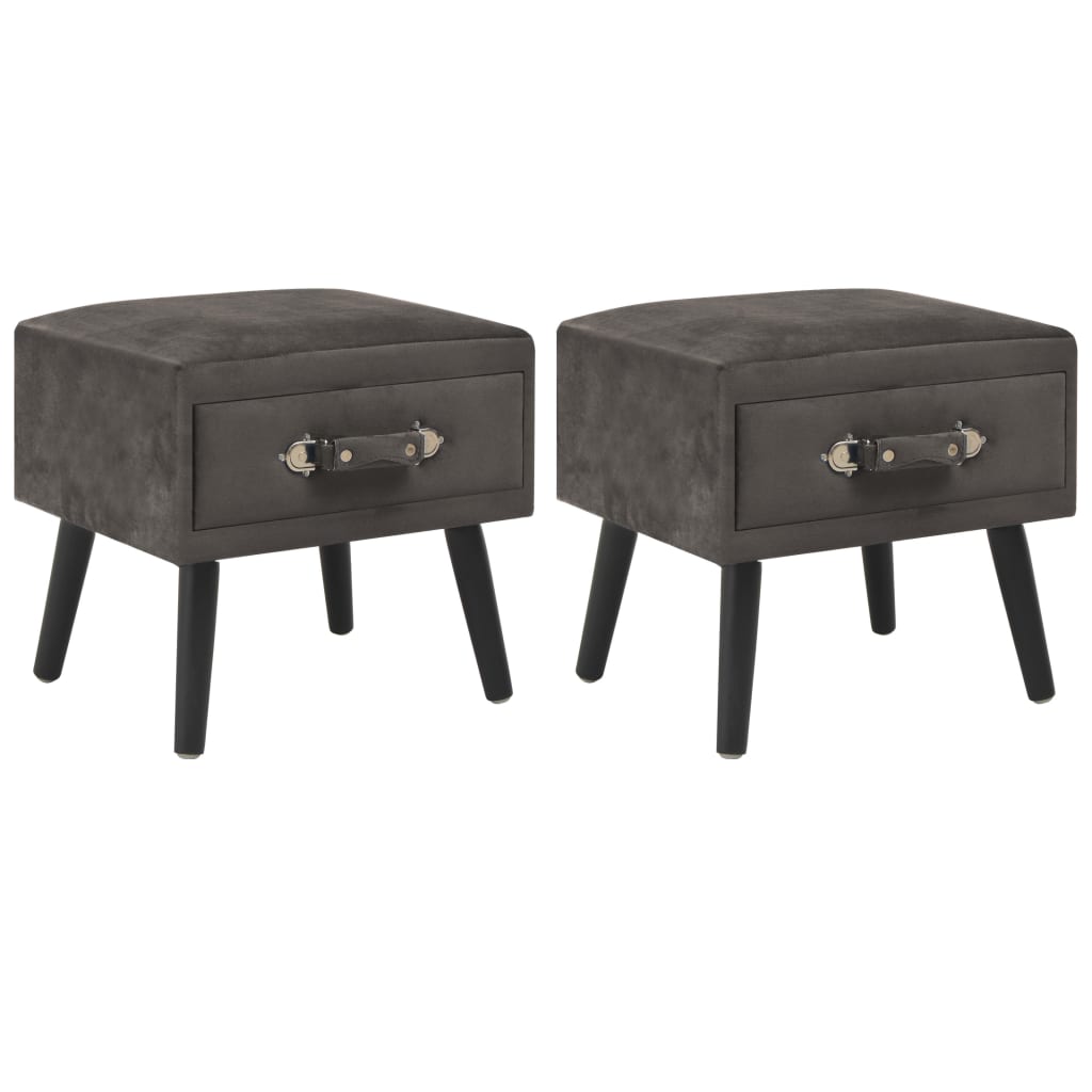 vidaXL Noptiere, 2 buc., gri, 40 x 35 x 40 cm, catifea vidaXL Noptiere, 2 buc., gri, 40 x 35 x 40 cm, catifea