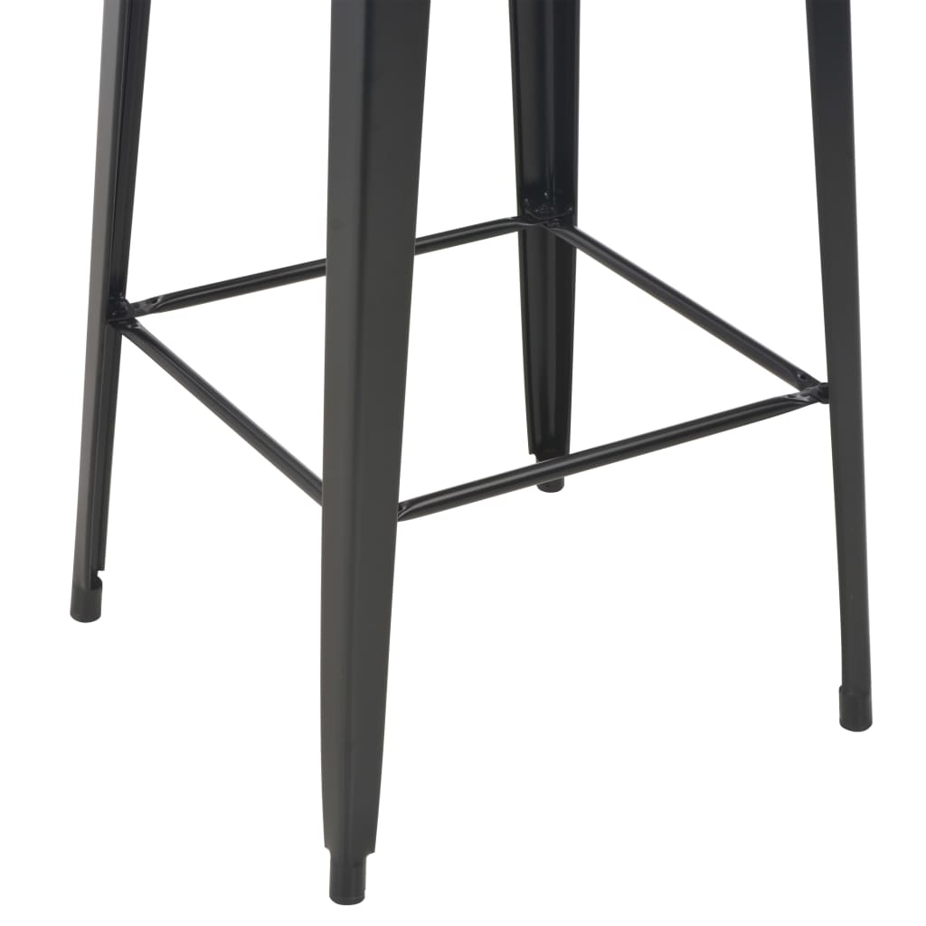vidaXL Set mobilier de bar, 3 piese, negru, oțel vidaXL Set mobilier de bar, 3 piese, negru, oțel