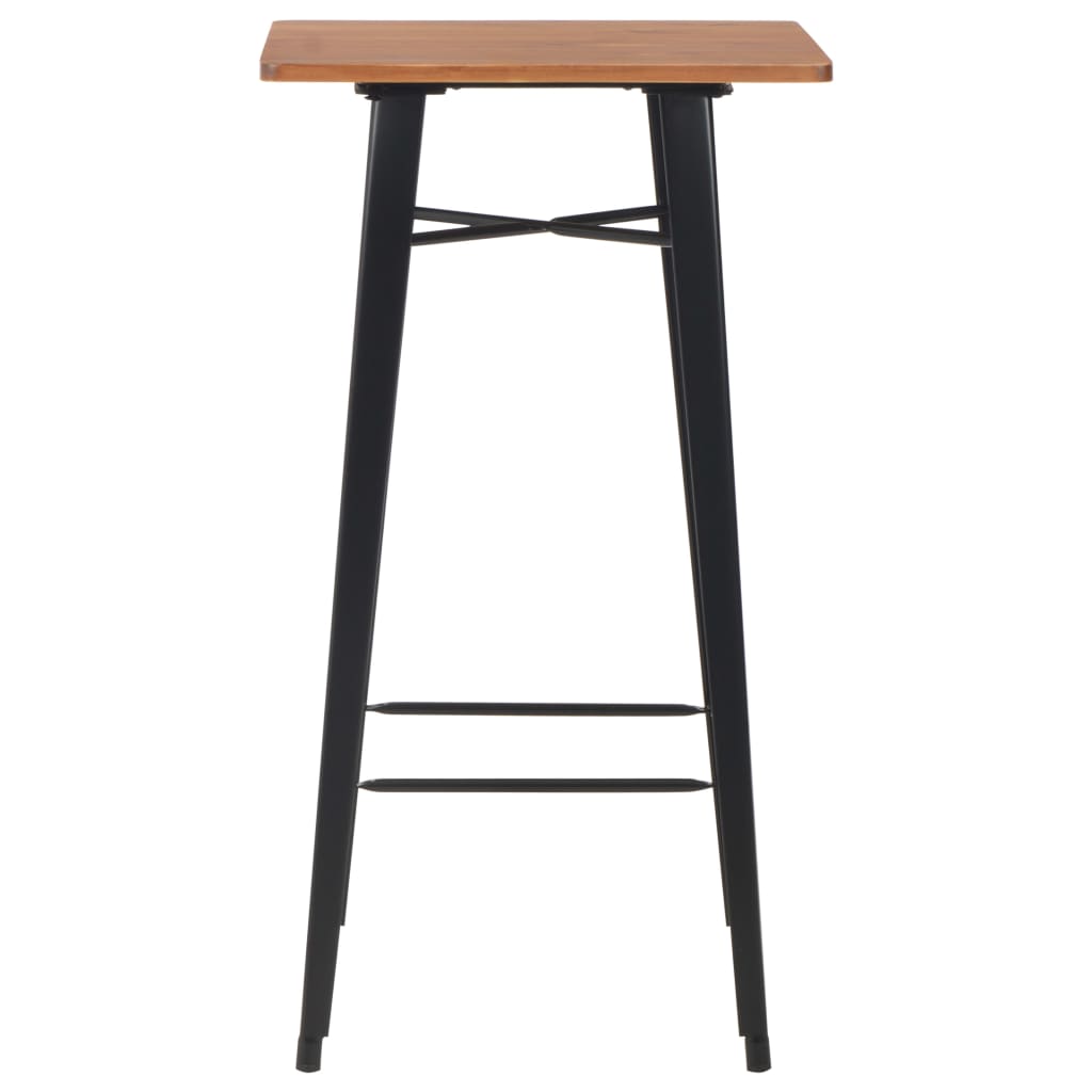 vidaXL Set mobilier de bar, 3 piese, negru, oțel