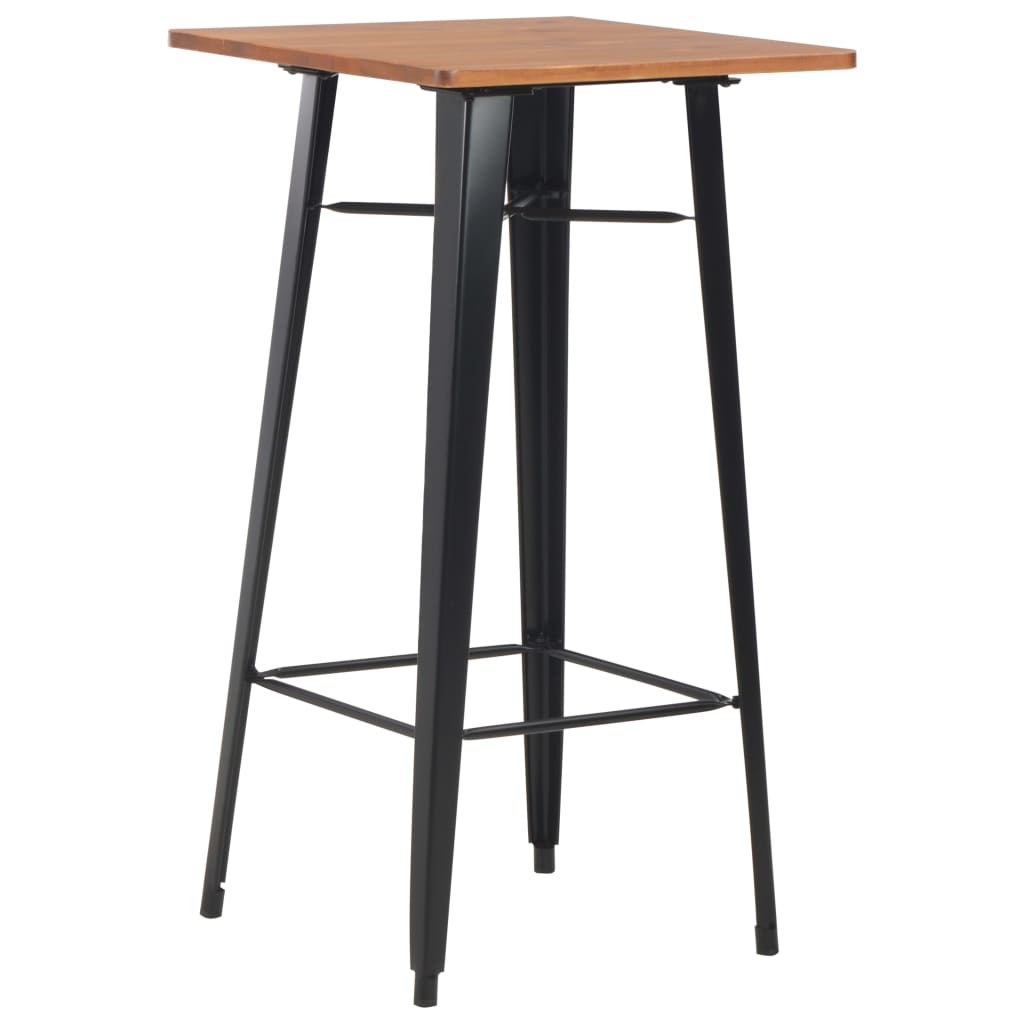 vidaXL Set mobilier de bar, 3 piese, negru, oțel vidaXL Set mobilier de bar, 3 piese, negru, oțel