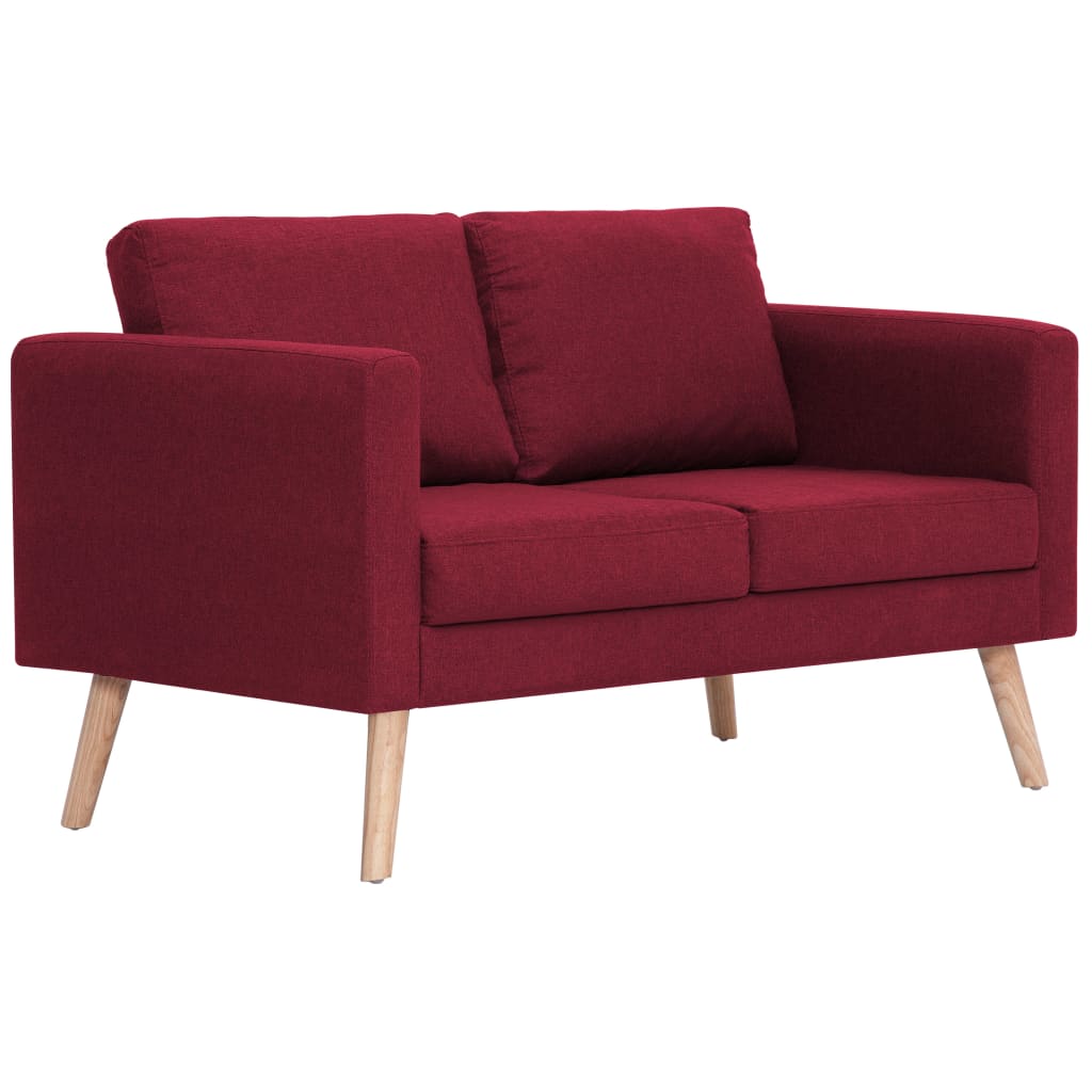 vidaXL Set de canapele, 2 piese, bordo, material textil vidaXL Set de canapele, 2 piese, bordo, material textil