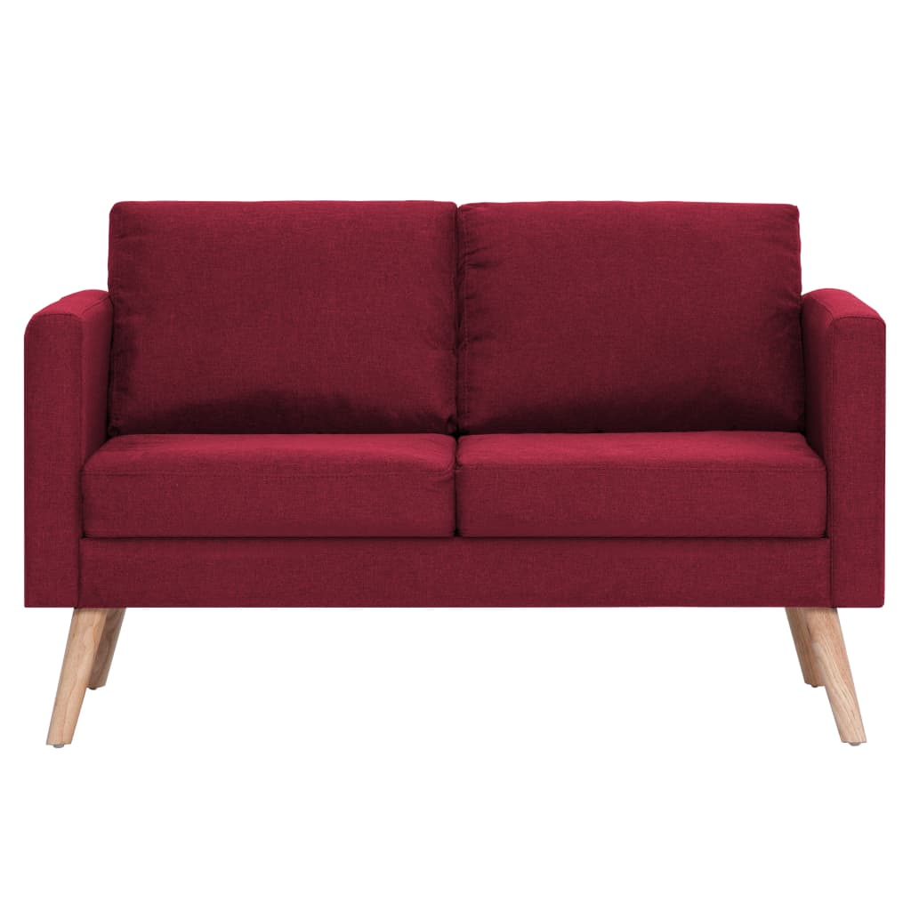 vidaXL Set de canapele, 2 piese, bordo, material textil vidaXL Set de canapele, 2 piese, bordo, material textil