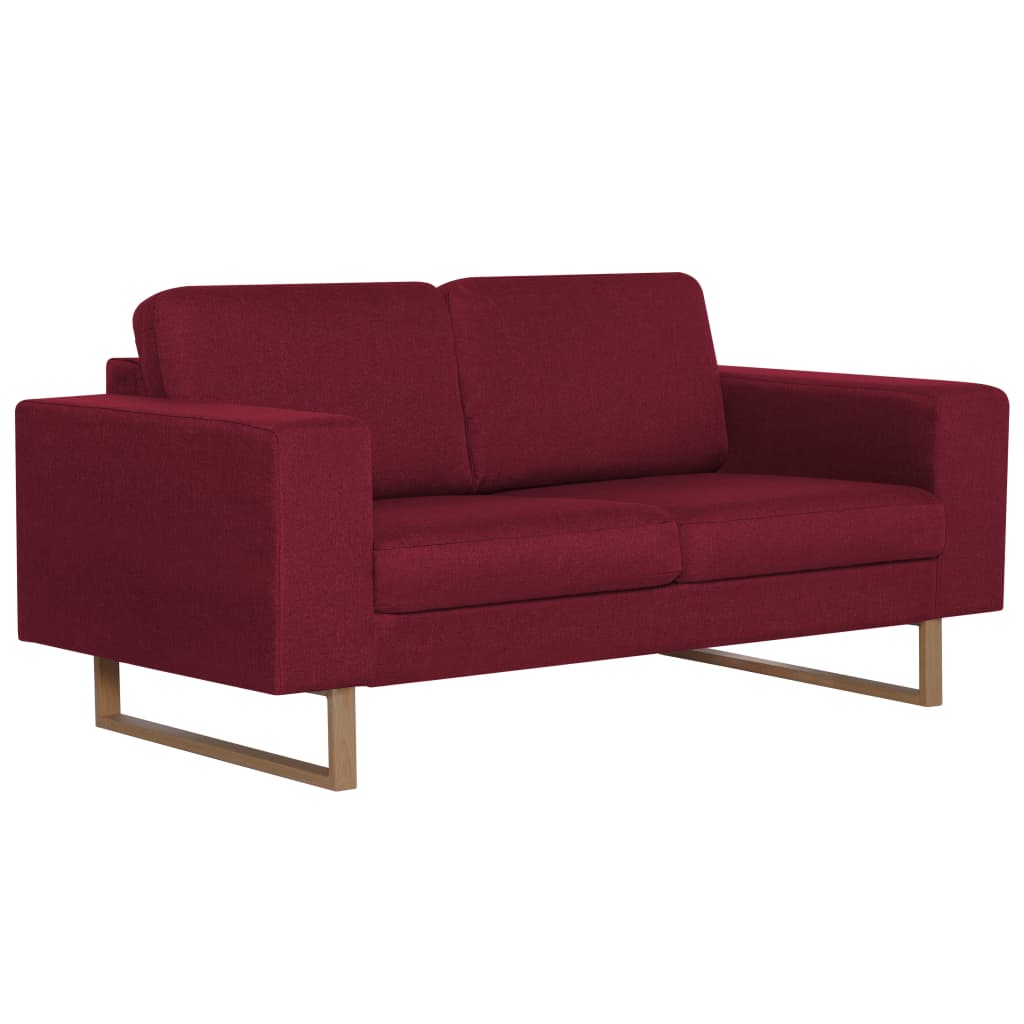 vidaXL Set de canapele, 2 piese, bordo, material textil vidaXL Set de canapele, 2 piese, bordo, material textil