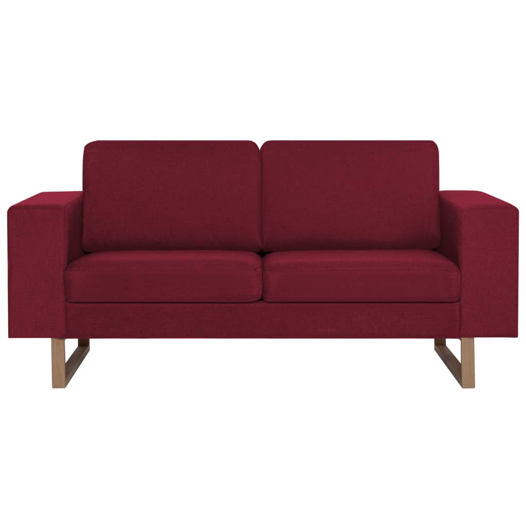 vidaXL Set de canapele, 2 piese, bordo, material textil vidaXL Set de canapele, 2 piese, bordo, material textil