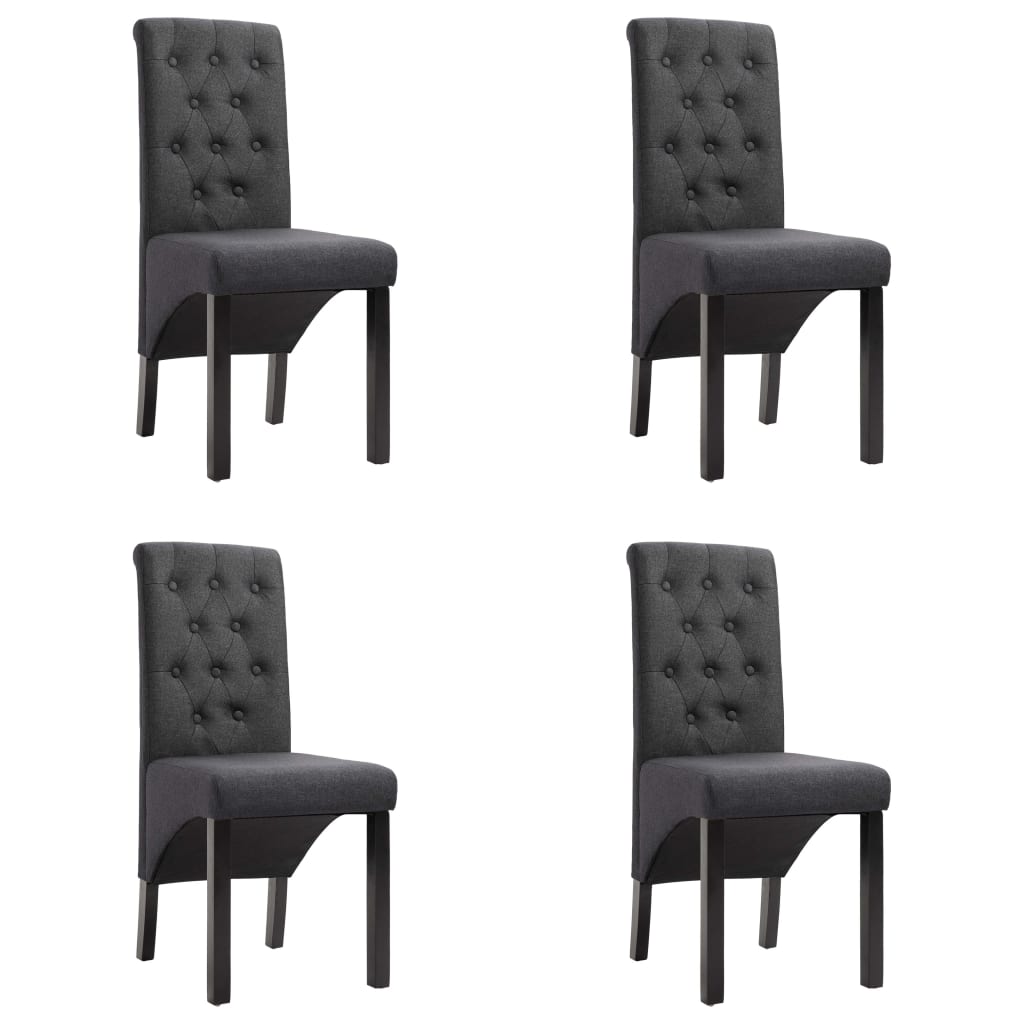 vidaXL Scaune de bucătărie pivotante, 4 buc., gri închis, textil vidaXL Scaune de bucătărie pivotante, 4 buc., gri închis, textil
